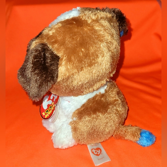 Ty Plush Dog with Brown and White Fur DUKE BEANIE BOO - Picture 2 of 3
